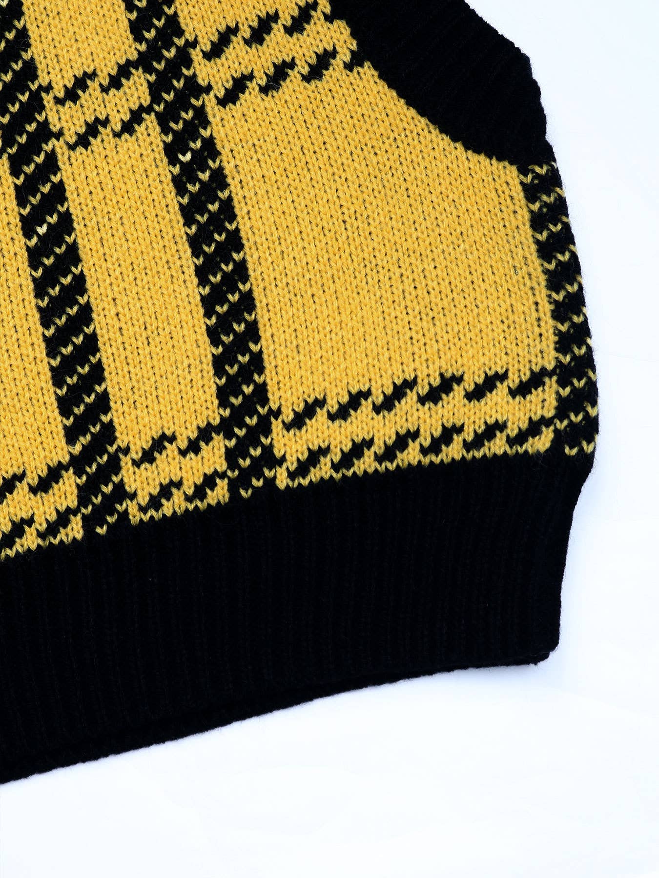 V-neck woolen checkered short vest