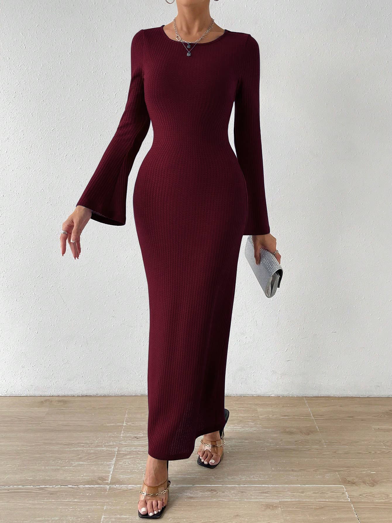 SLIMMING WAIST WRAP HIP FISHTAIL BACKLESS DRESS