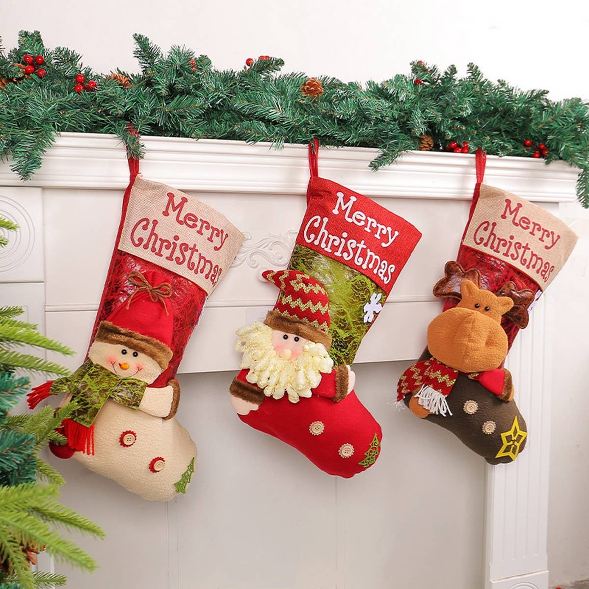 THICKENED BIG HEAD DOLL CHRISTMAS STOCKINGS