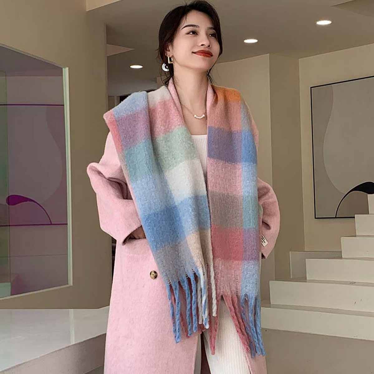 Plush AC Scarf ??Thick Soft Winter Wrap_CWASC2701