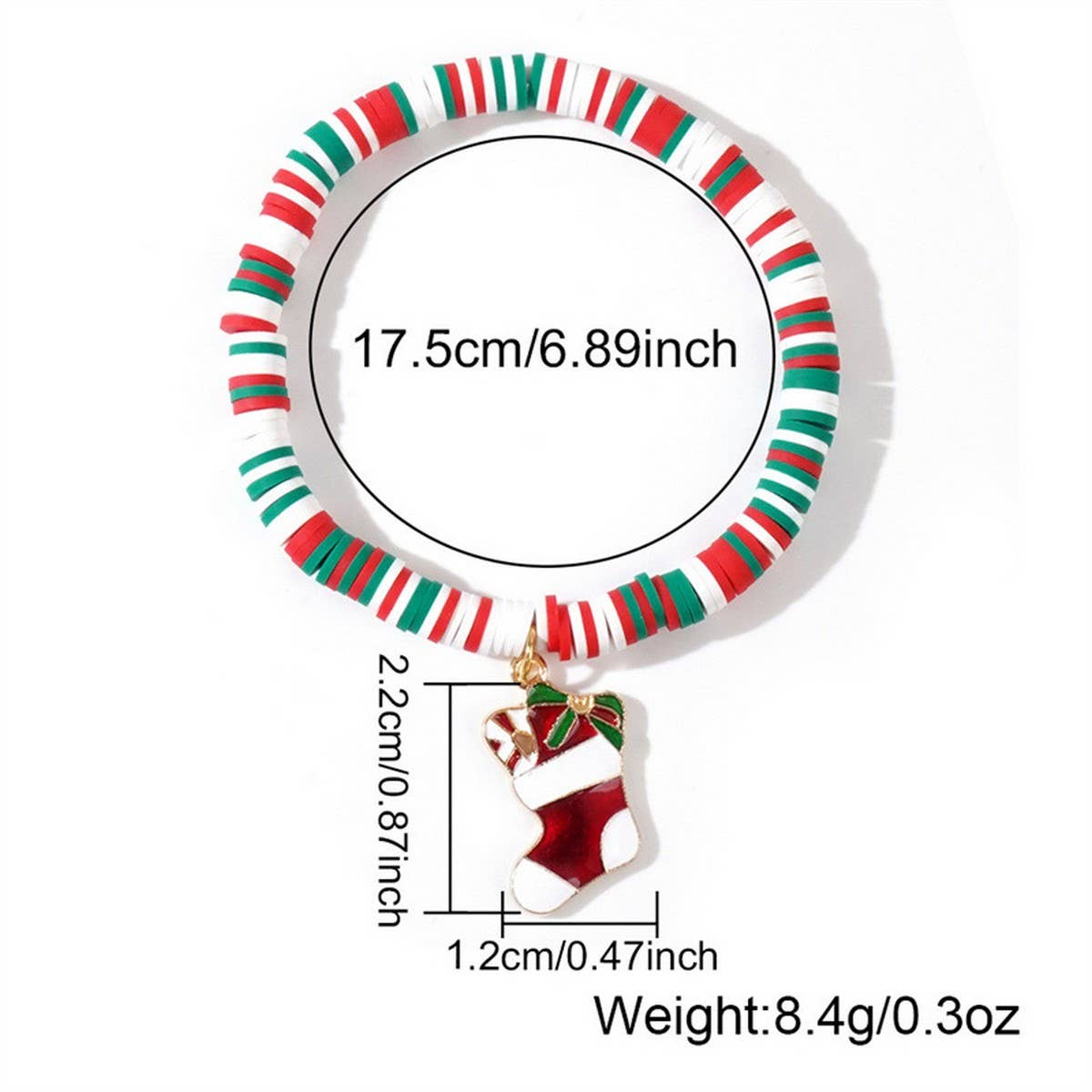 CWAJE2510_COLORFUL BEADED PENDANT CHRISTMAS BRACELET