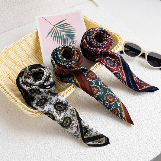 FLORAL PRINT SQUARE SCARF