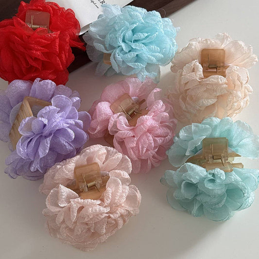 NEW SUPER FAIRY GAUZE ROSE FLOWER CLIP_CWAHA4685