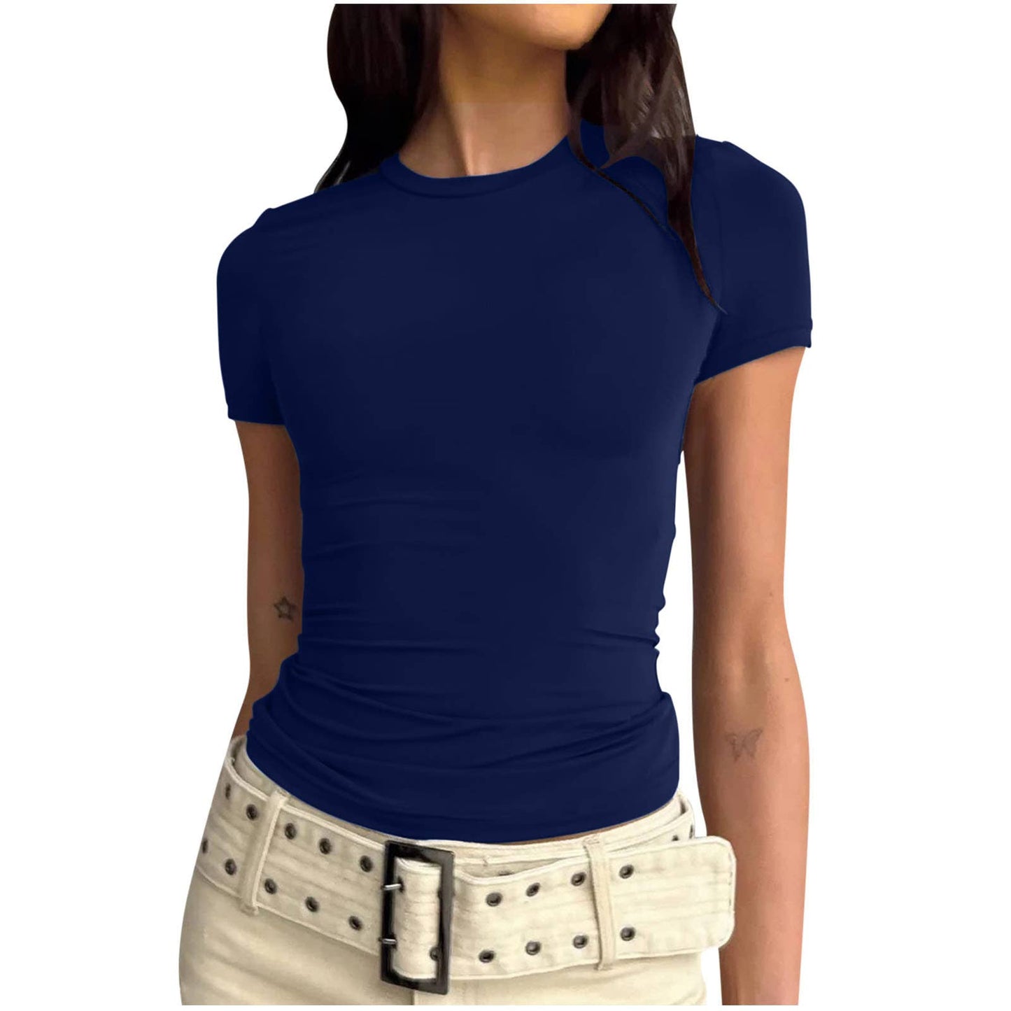 Solid-color slimming milk silk brushed undershirt