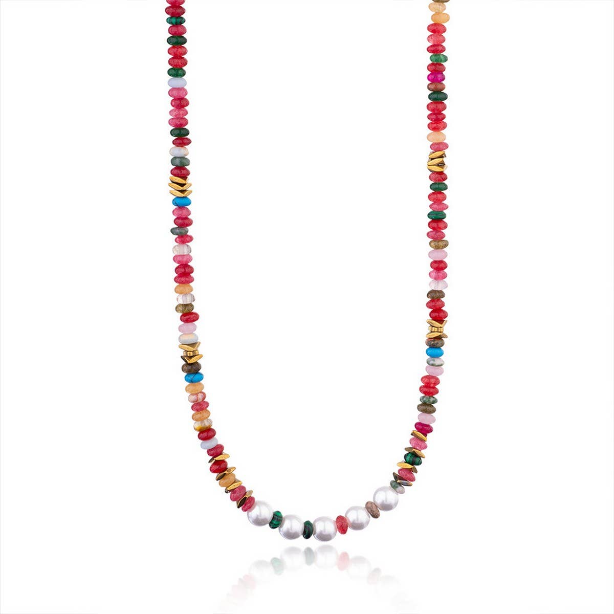 Colorful Boho Pearl Beads Luxury Sweater Necklace