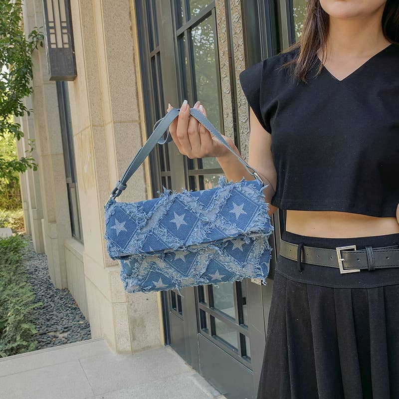 Fashionable diamond-shaped crossbody square bag