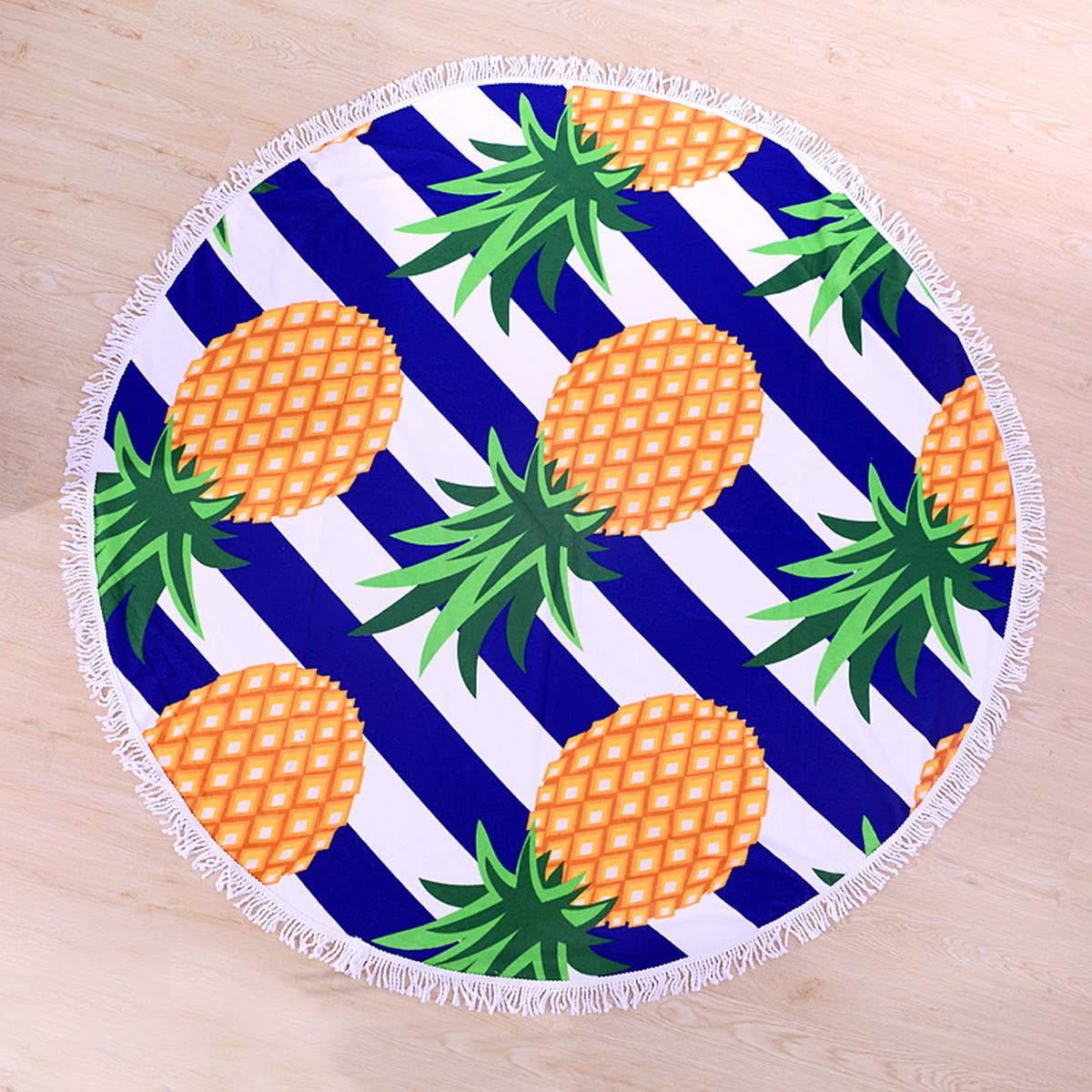 Round Microfiber Tassel Beach Towel Blanket