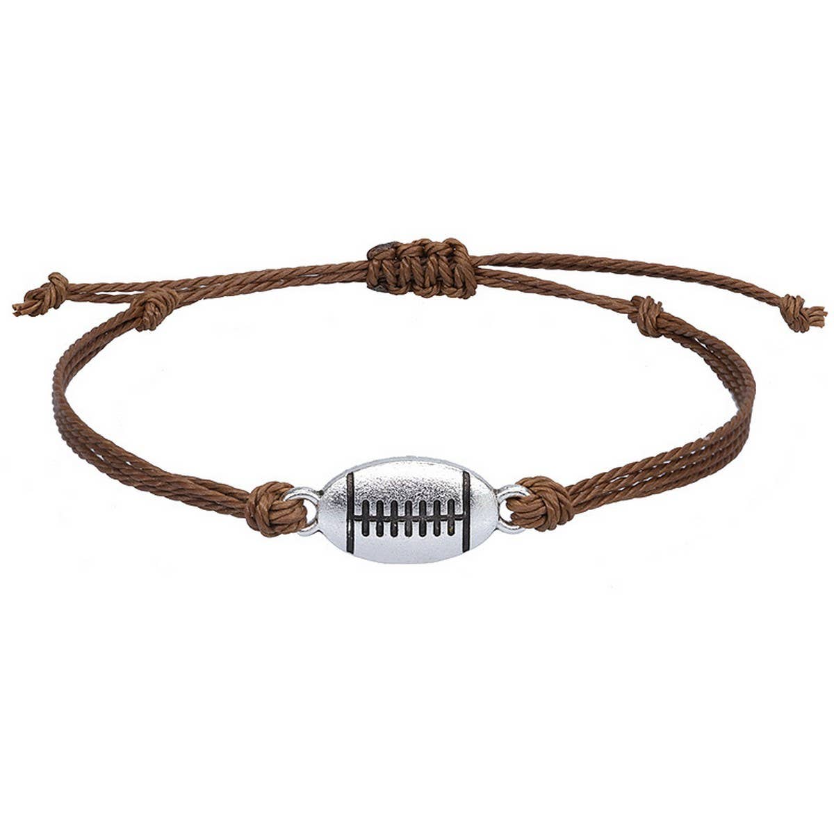 WATERPROOF WAX THREAD WOVEN FOOTBALL BRACELET
