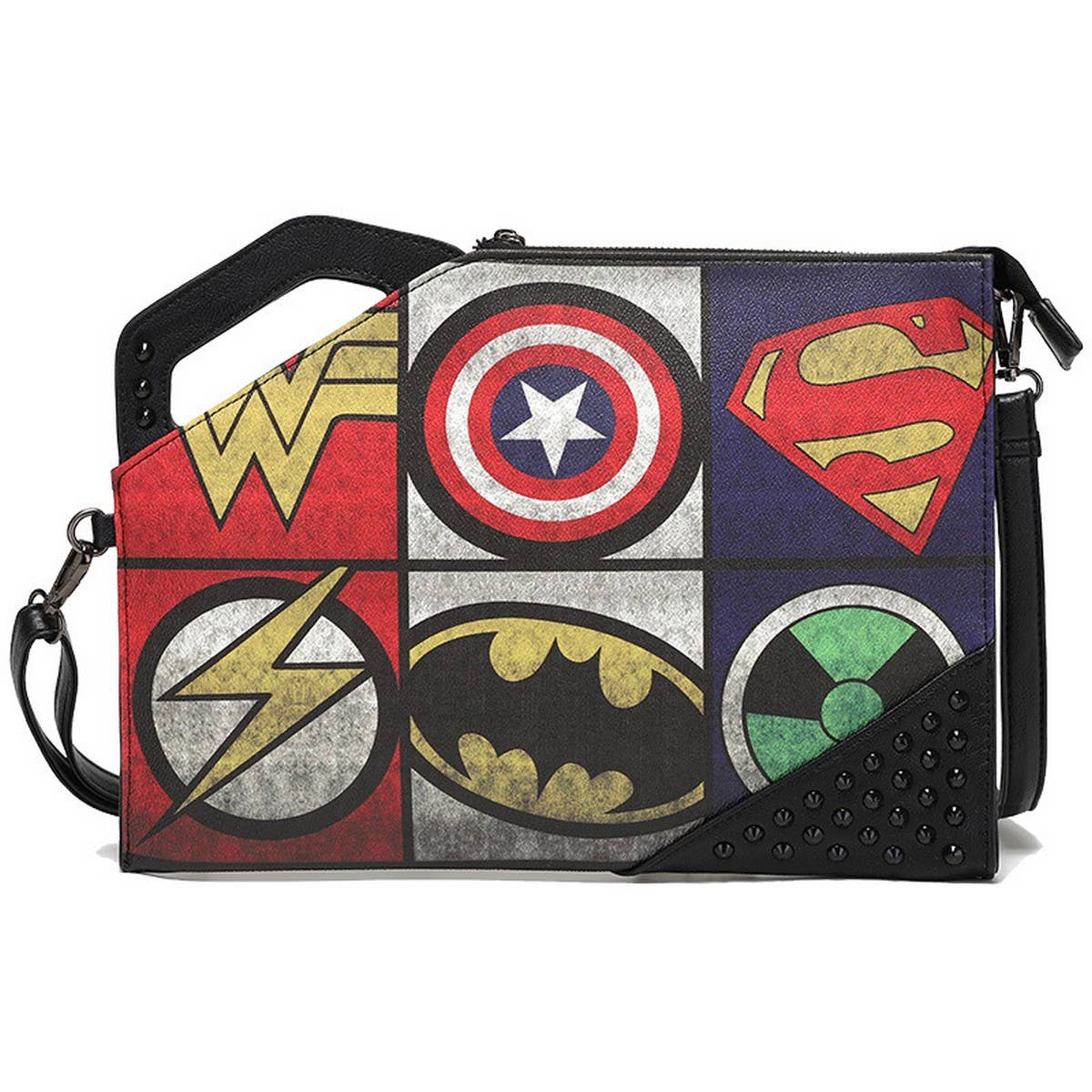 RETRO PRINTED RIVET DECORATION SHOULDER BAG HANDBAG_CWAB1478