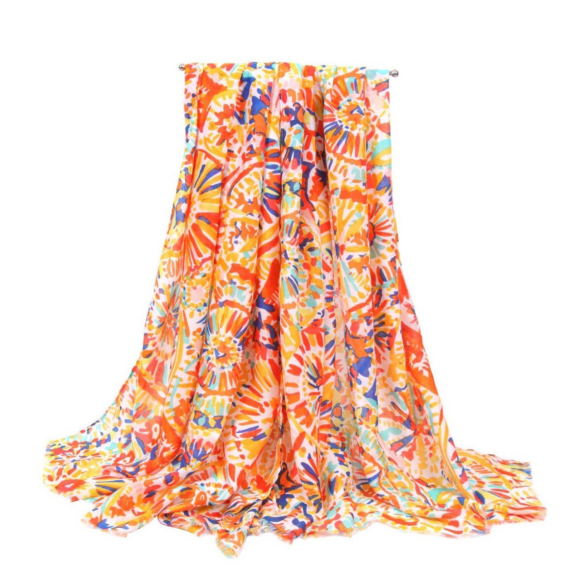 CLASSIC PRINT COLOR BLOCK SCARF SHAWL