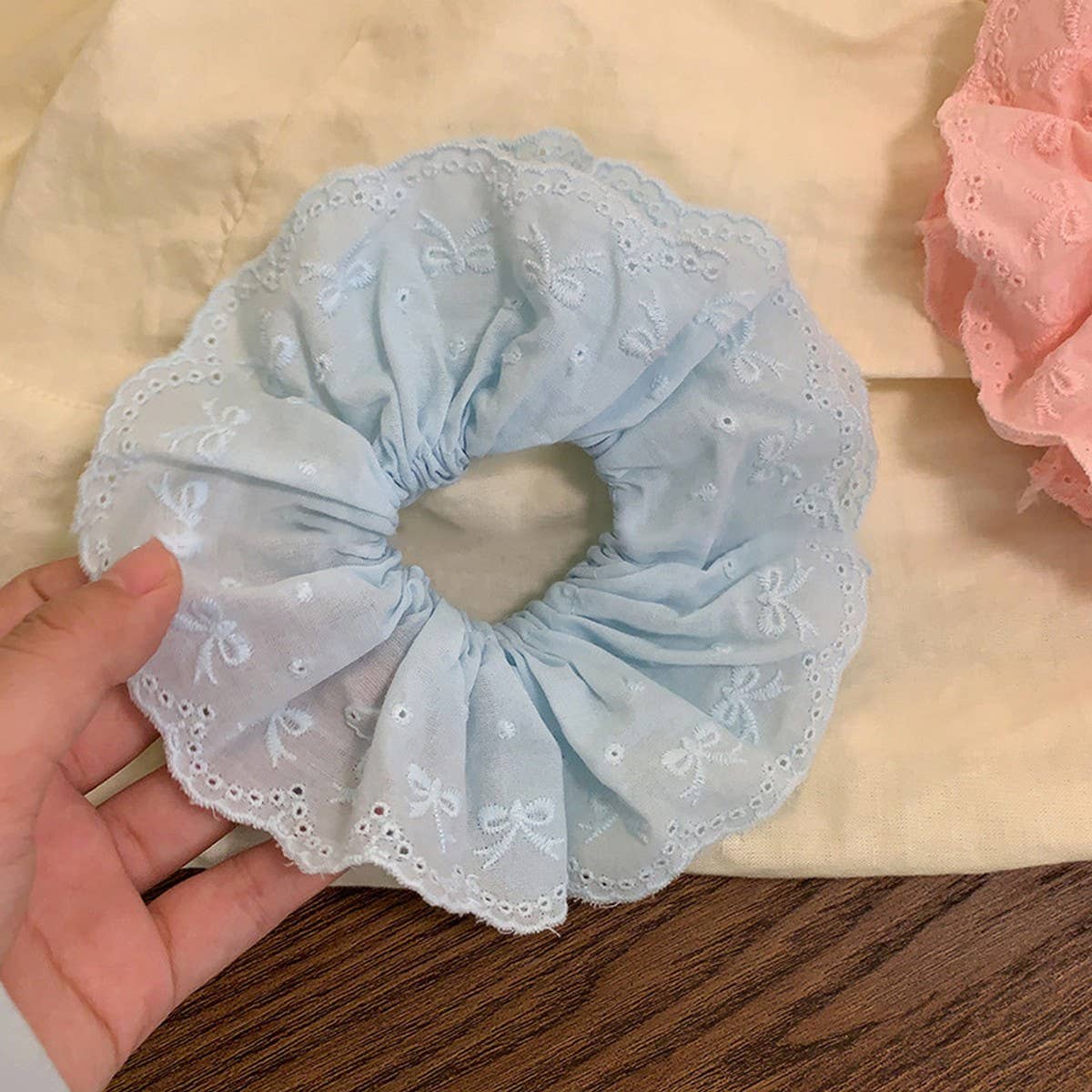 SWEET EMBROIDERED BOW LACE DOUBLE-LAYER HAIRBAND