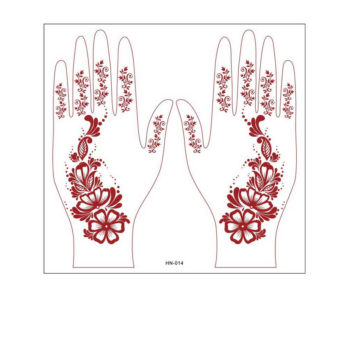 Realistic Henna Tattoo Stickers Brown Red Lace_CWMM8361