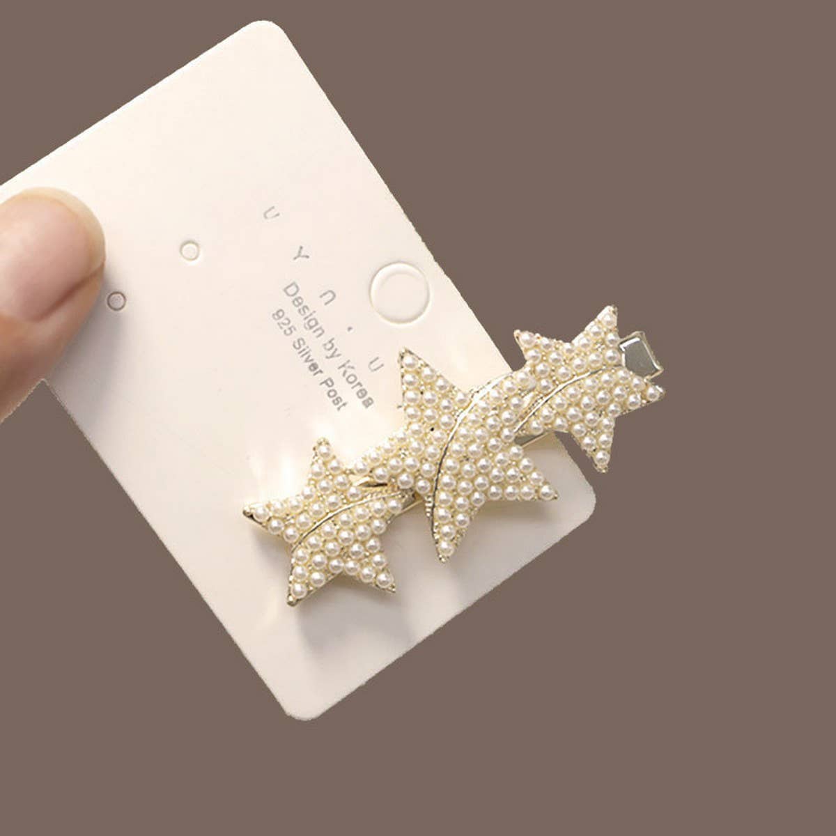 STARFISH FIVE-POINTED STAR PEARL DUCKBILL HAIRPIN_CWAHA4660