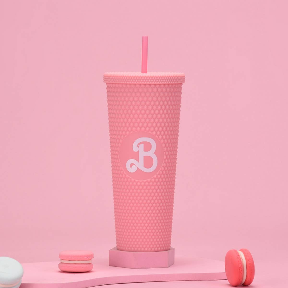 DOUBLE LAYER PORTABLE PLASTIC STRAW DIAMOND CUP