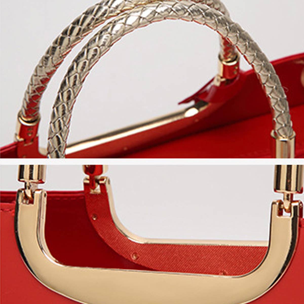 FASHIONABLE EVENING GLOSSY PATENT LEATHER TOTE_CWAB2635