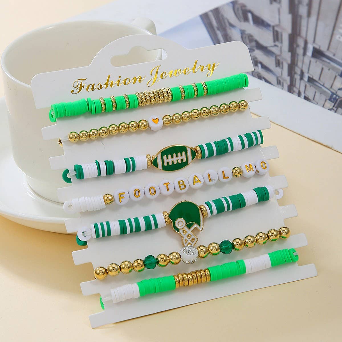 BRACELET 8-PIECE SET POLYMER CLAY BRACELET_CWMM3512