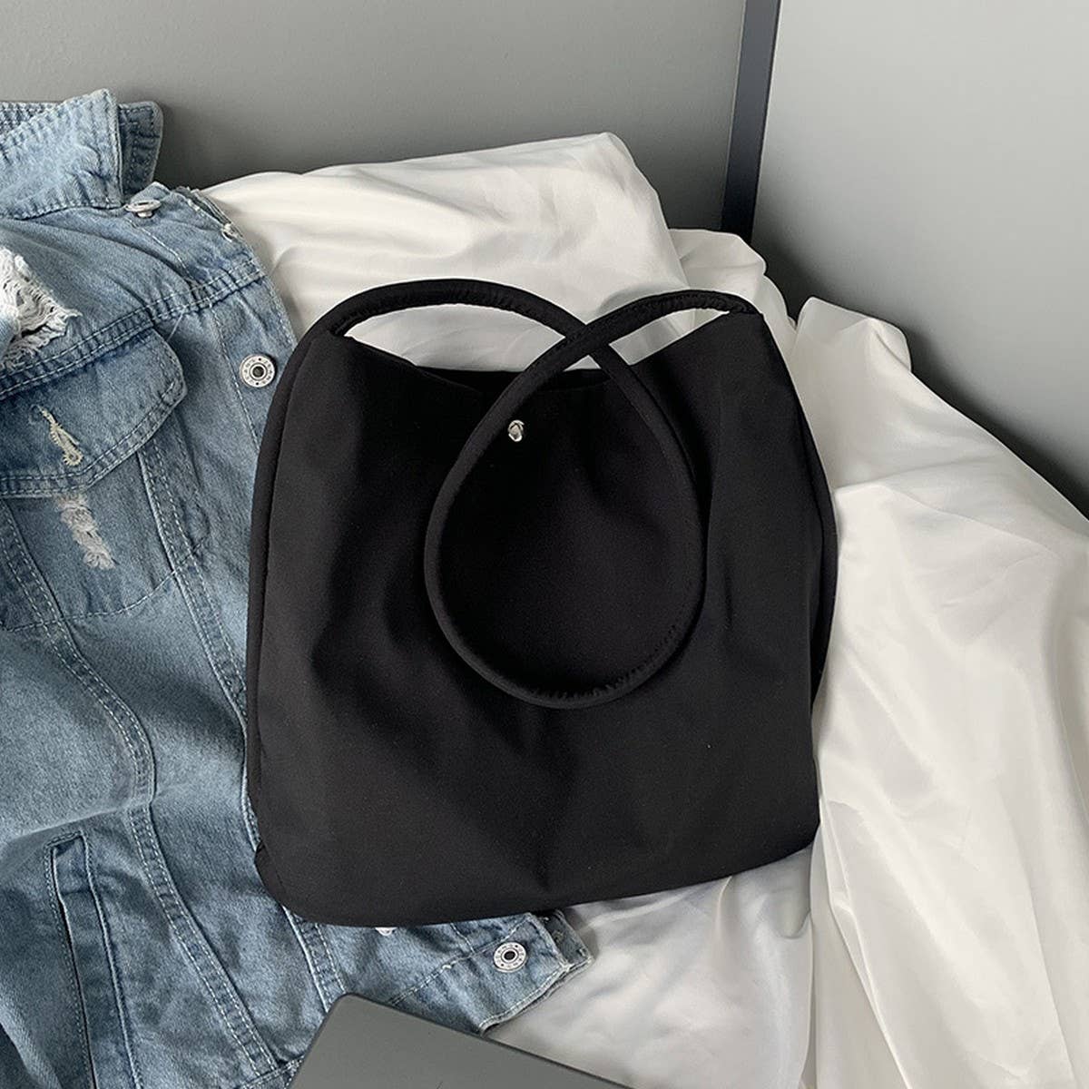 CANDY COLOR SIMPLE AND FRESH CANVAS BAG_CWAB2138