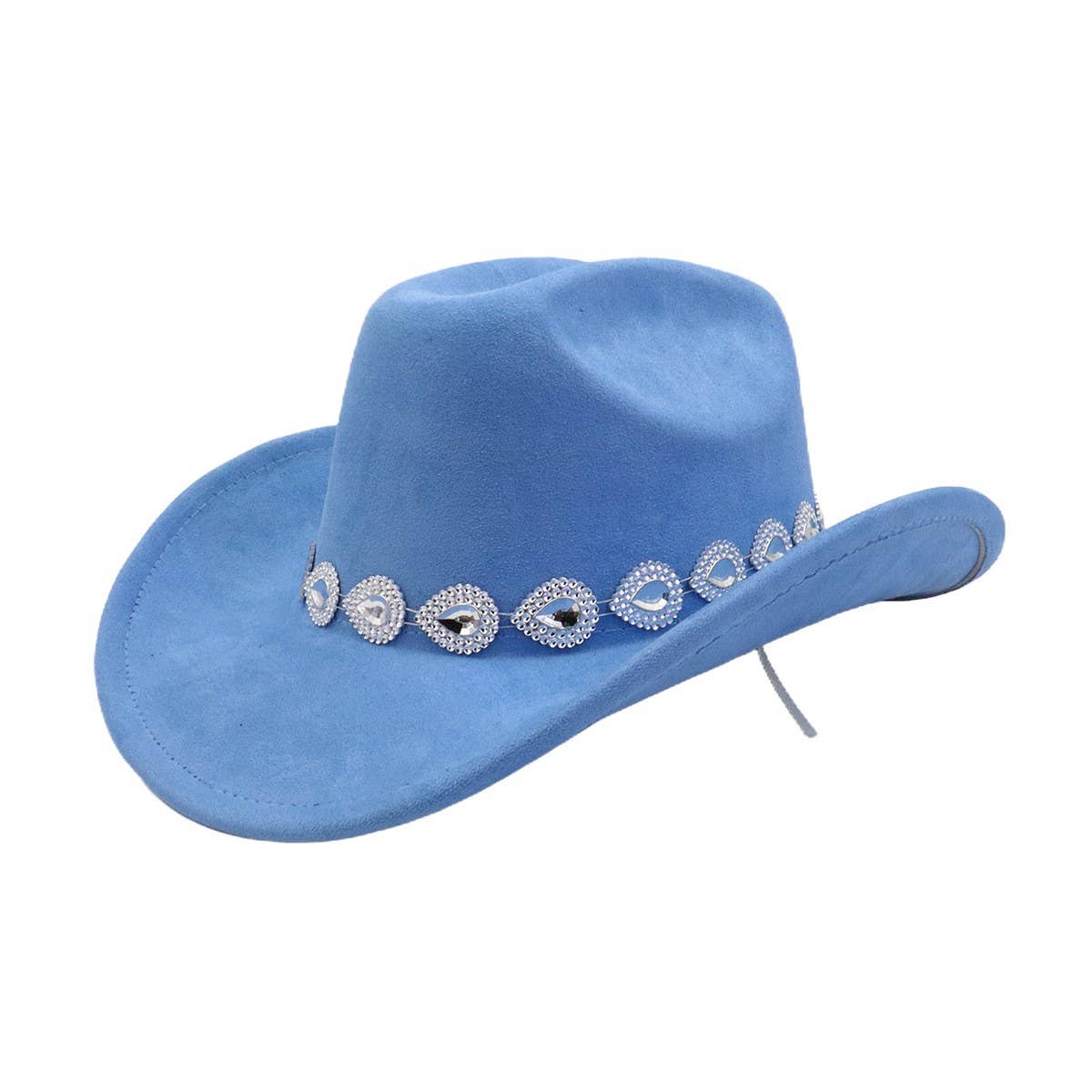 Unisex Suede Cowboy Jazz Fedora Hat Western_CWAH04481