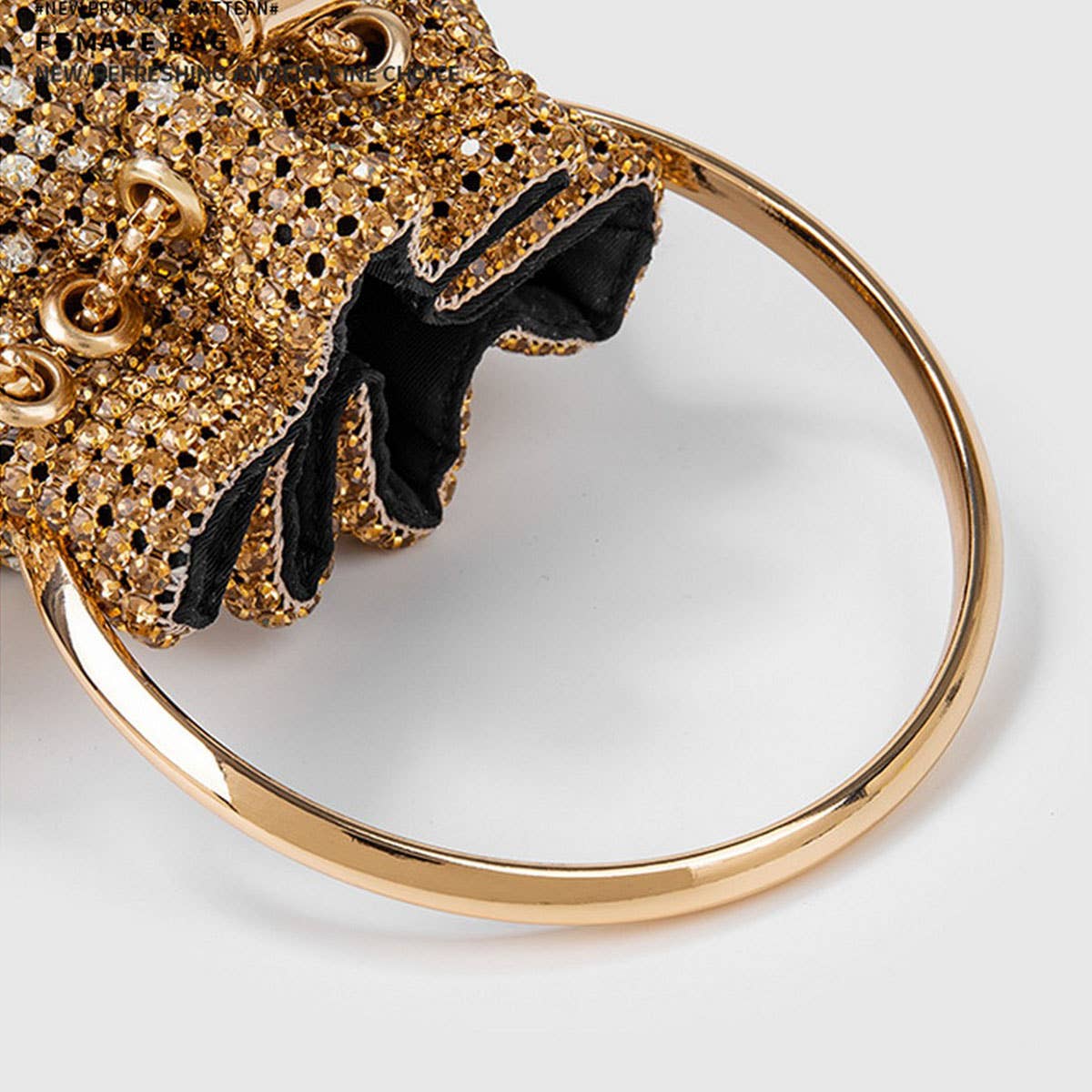 WOMEN'S RHINESTONE-STUDDED BUCKET EVENING BAG_CWAB3587