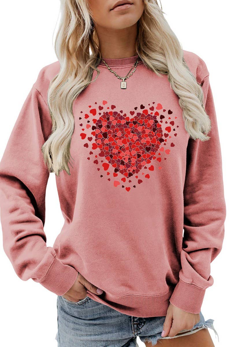 VALENTINE FUN PATTERN LONG SLEEVE SWEATSHIRT_CWTSTL0971