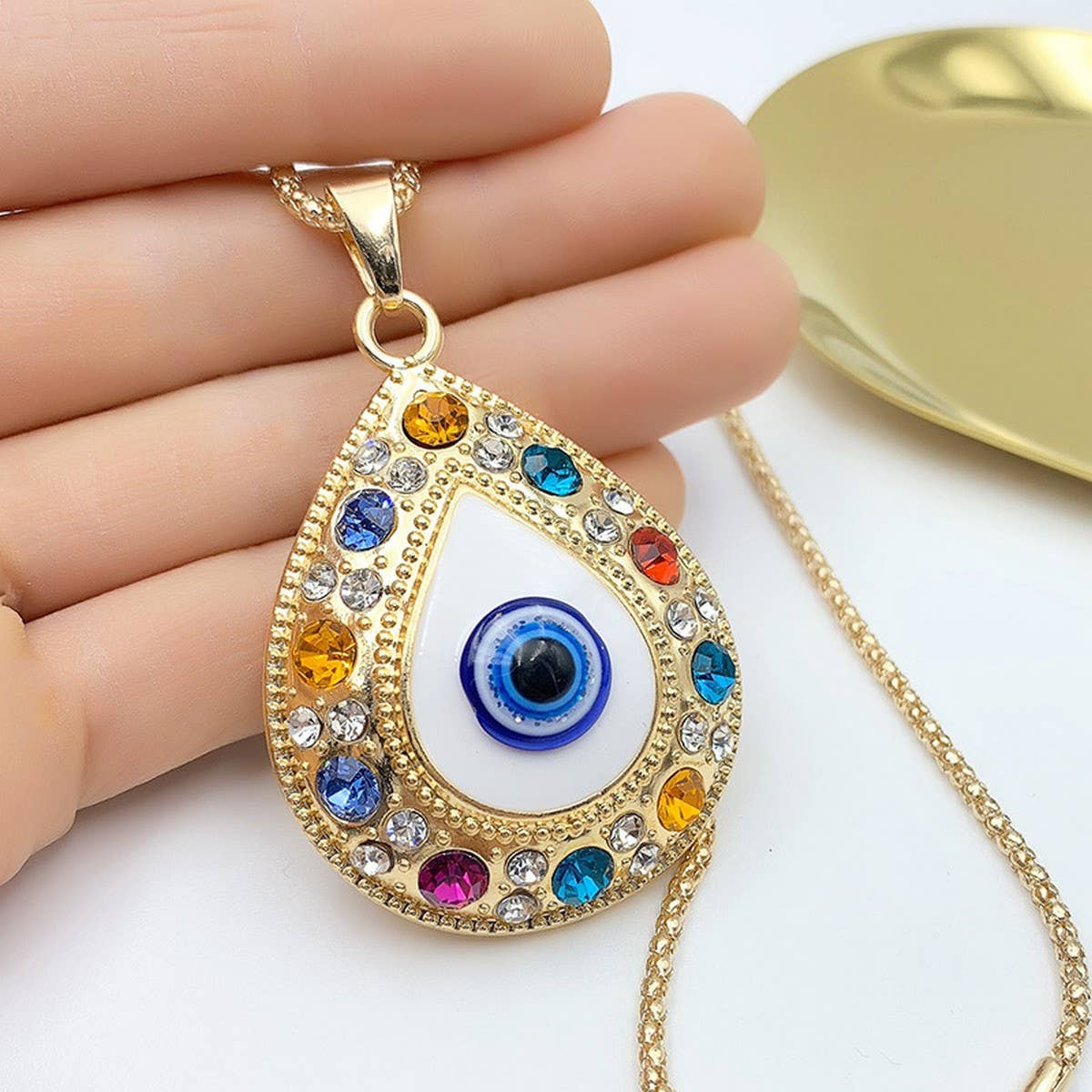 DEVIL'S EYE DIAMOND PENDANT NECKLACE