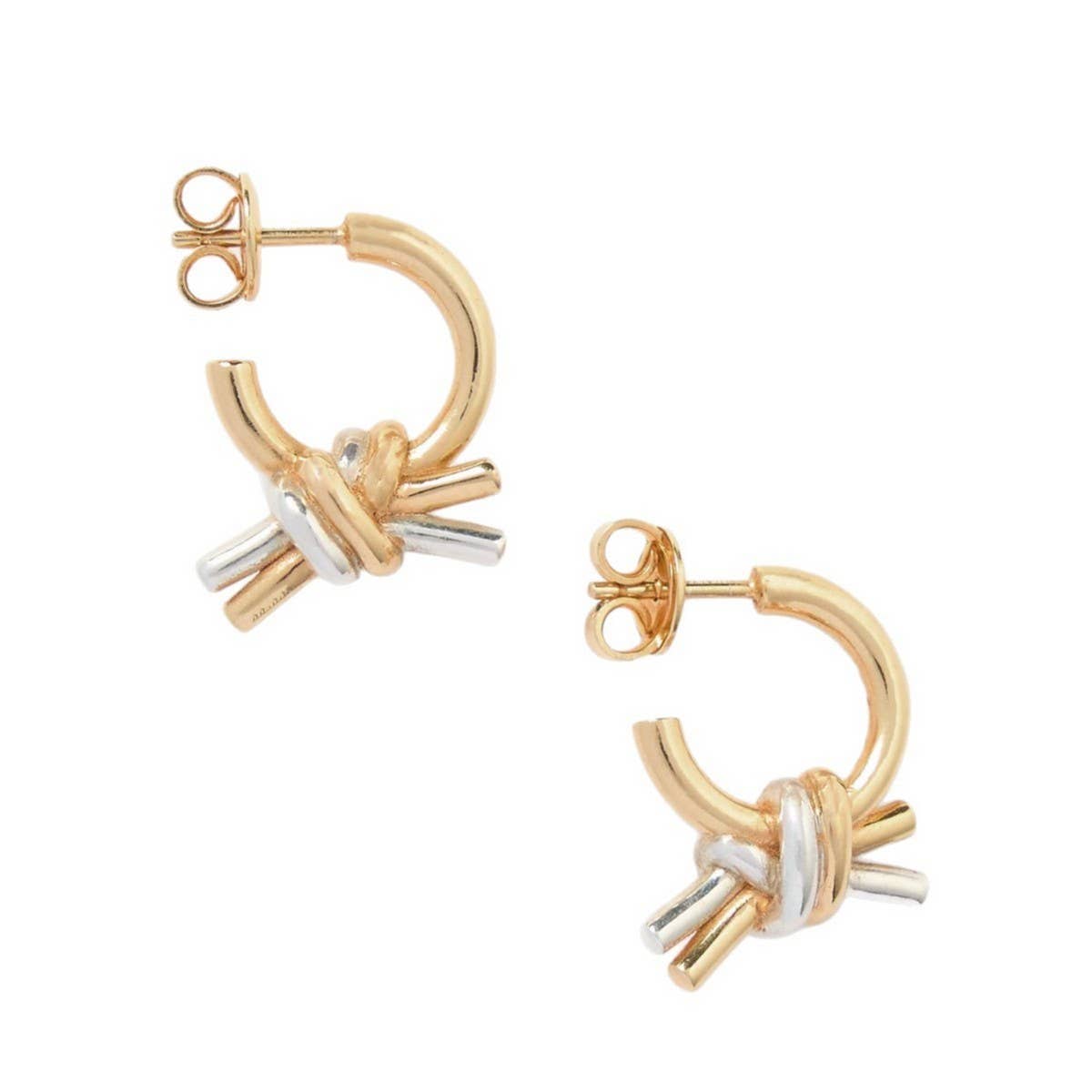 Fashionable Gold Hoop Braid Earrings
