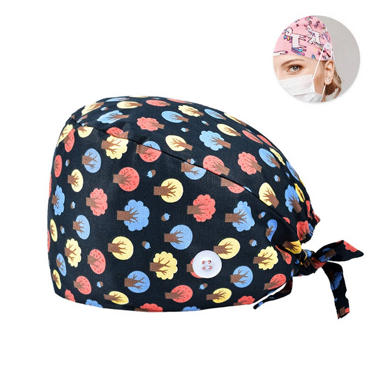 SCRUB CAP PRINTED SURGICAL CAP WORK CAP_CWAH3383