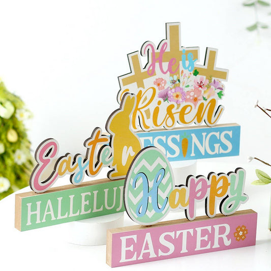 Easter Bunny Egg Letter Wood Standing Decor_CWAJE05392