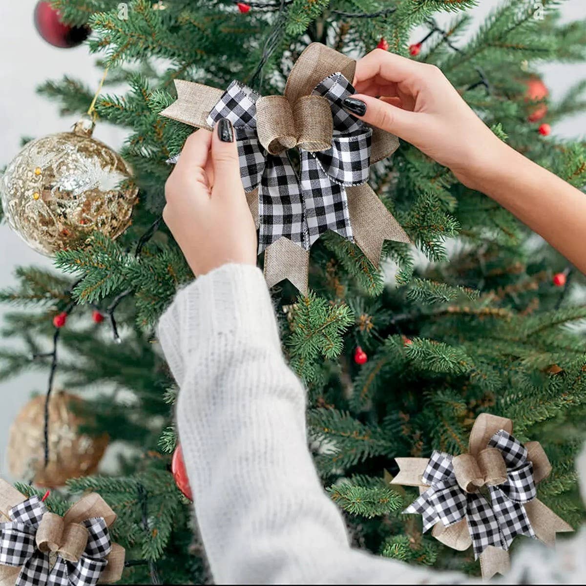 CWMM10213_HOLIDAY BOW ORNAMENTS CHRISTMAS WEDDING PARTY