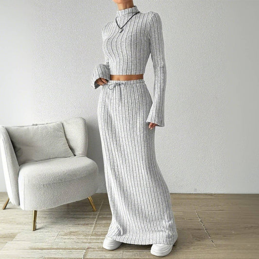FASHION ALL-IN-ONE COMMUTER KNIT TWO-PIECE SET