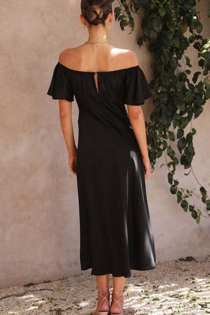 CWDMD5676_SEXY BACKLESS V-NECK SPLIT SHORT SLEEVE DRESS