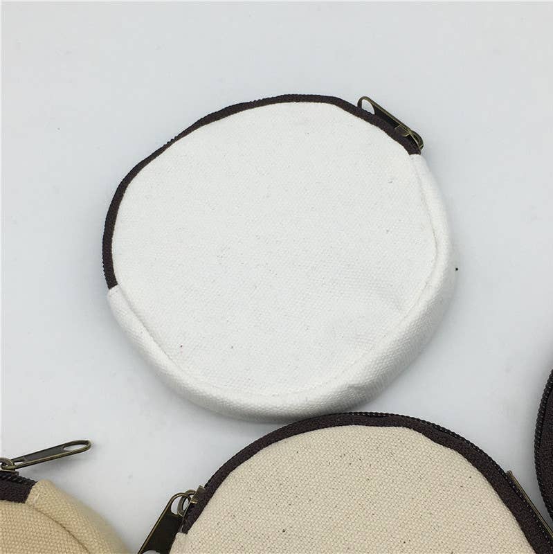 Round cartoon canvas coin purse and money bag