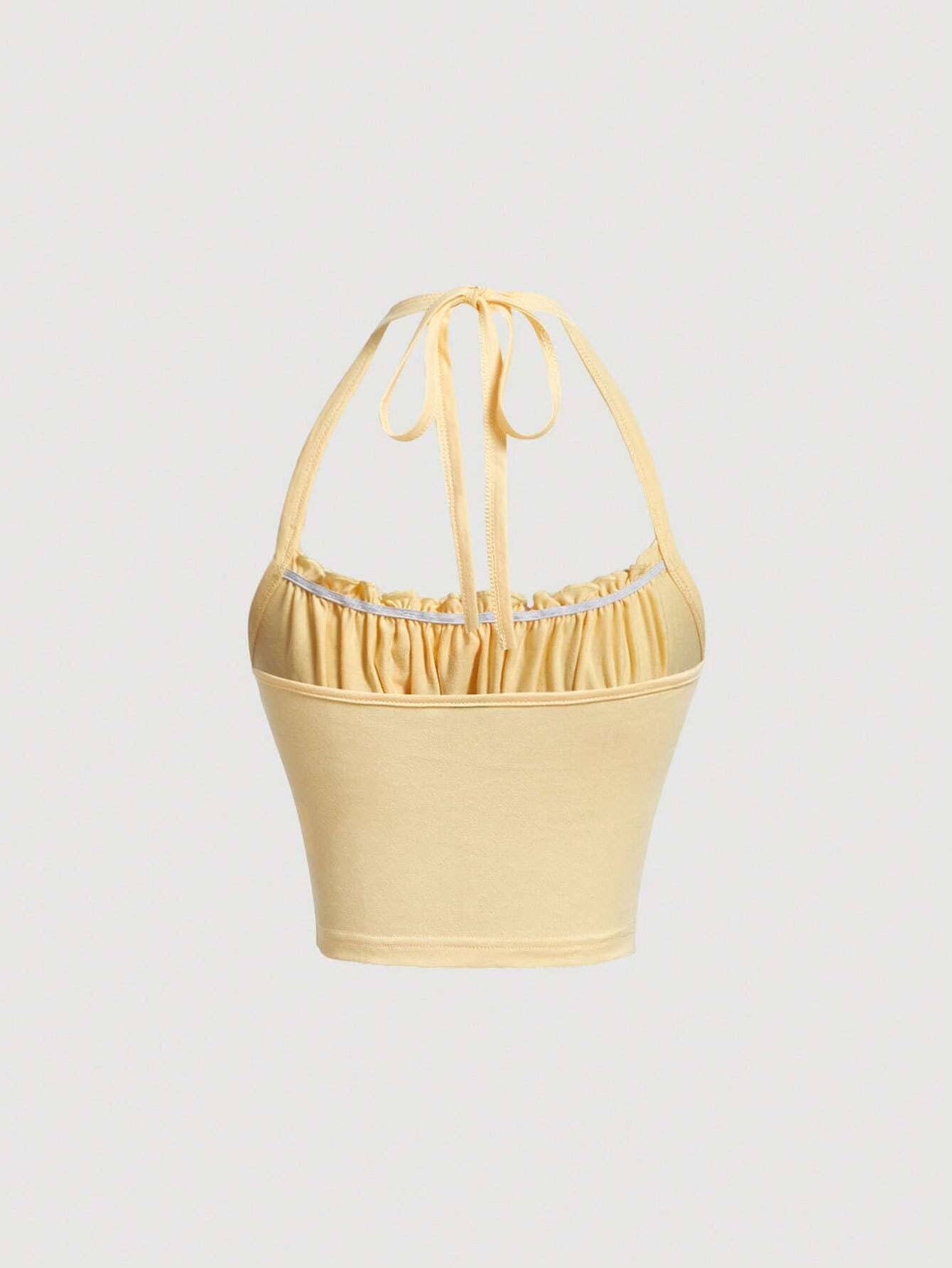 Sleeveless, off-the-shoulder, solid-color vest