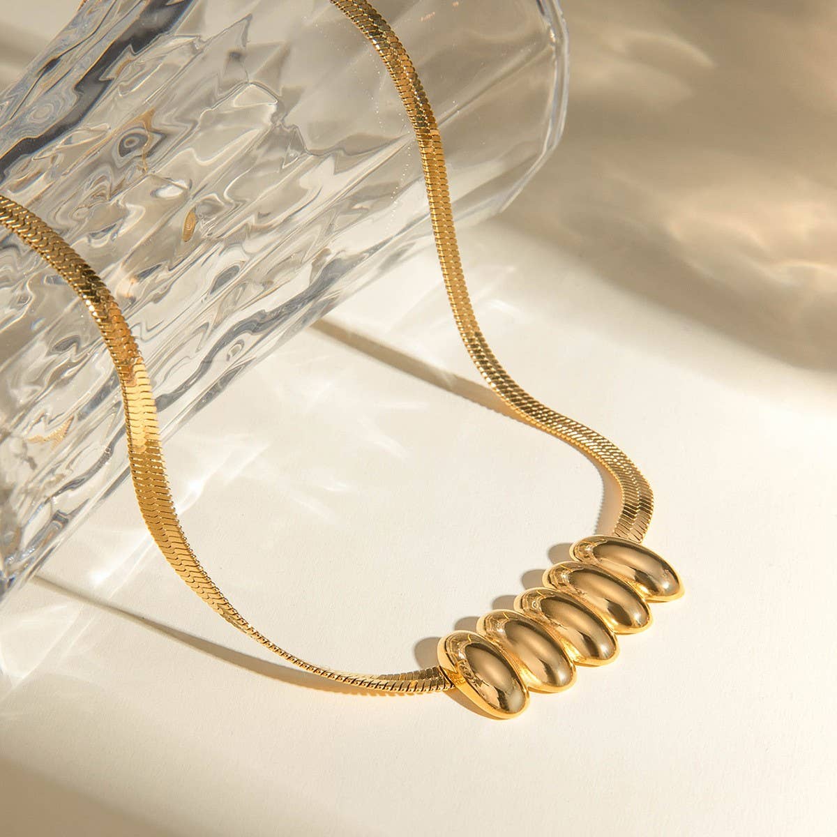 SMALL WAIST OVAL SNAKE BONE NECKLACE_CWAJE1786