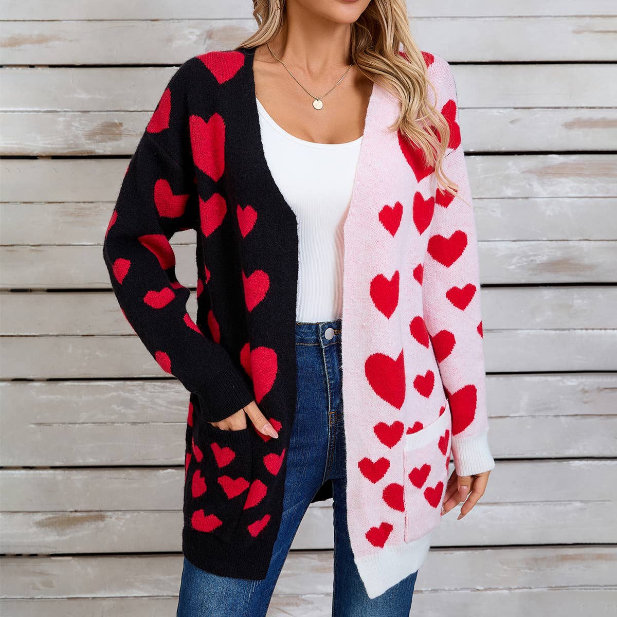 VALENTINE'S DAY LONG CARDIGAN LOVE SWEATER