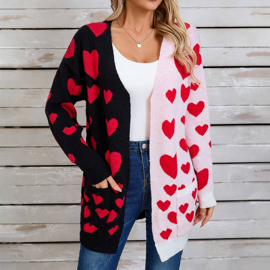 VALENTINE'S DAY LONG CARDIGAN LOVE SWEATER