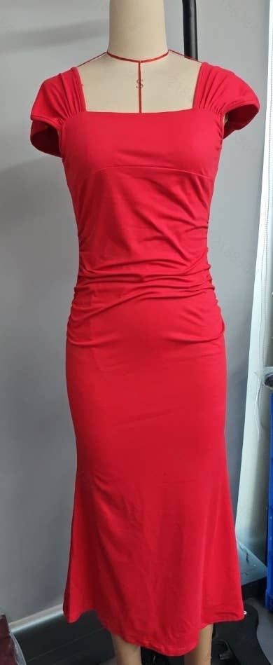 Slim niche pleated milk silk long fishtail skirt