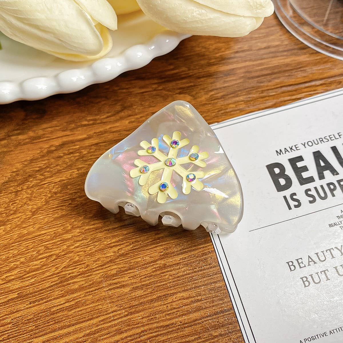 Cute Snowflake Hair Claw, Xmas Ponytail Clip_CWAHA0725