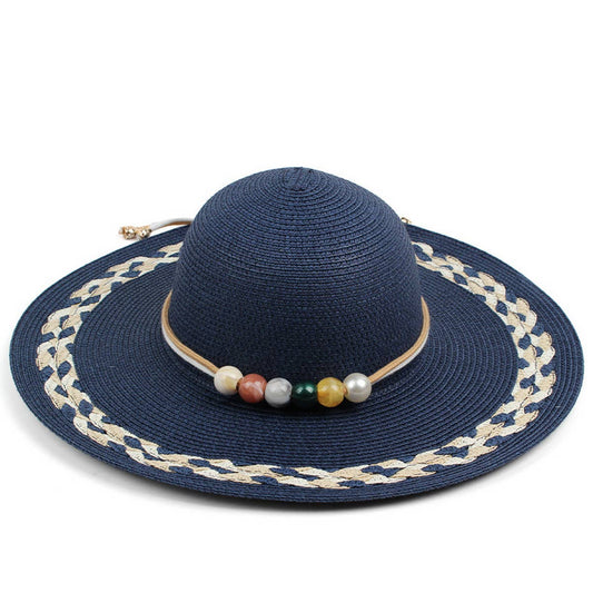 WOMEN PASTORAL STYLE VACATION STRAW HAT_CWAH1200
