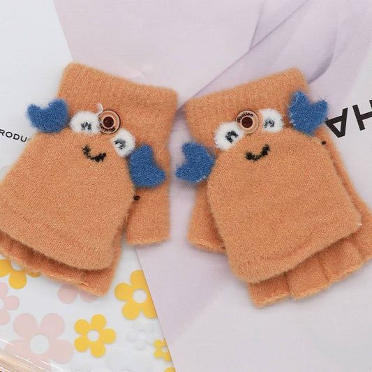 CARTOON CHILDREN STUDENT WARM FLIP GLOVES_CWAG0167