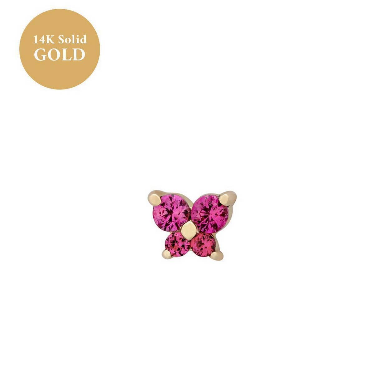 Zodiac Birthstone Butterfly Piercing Stud Earrings_CWAJE5088