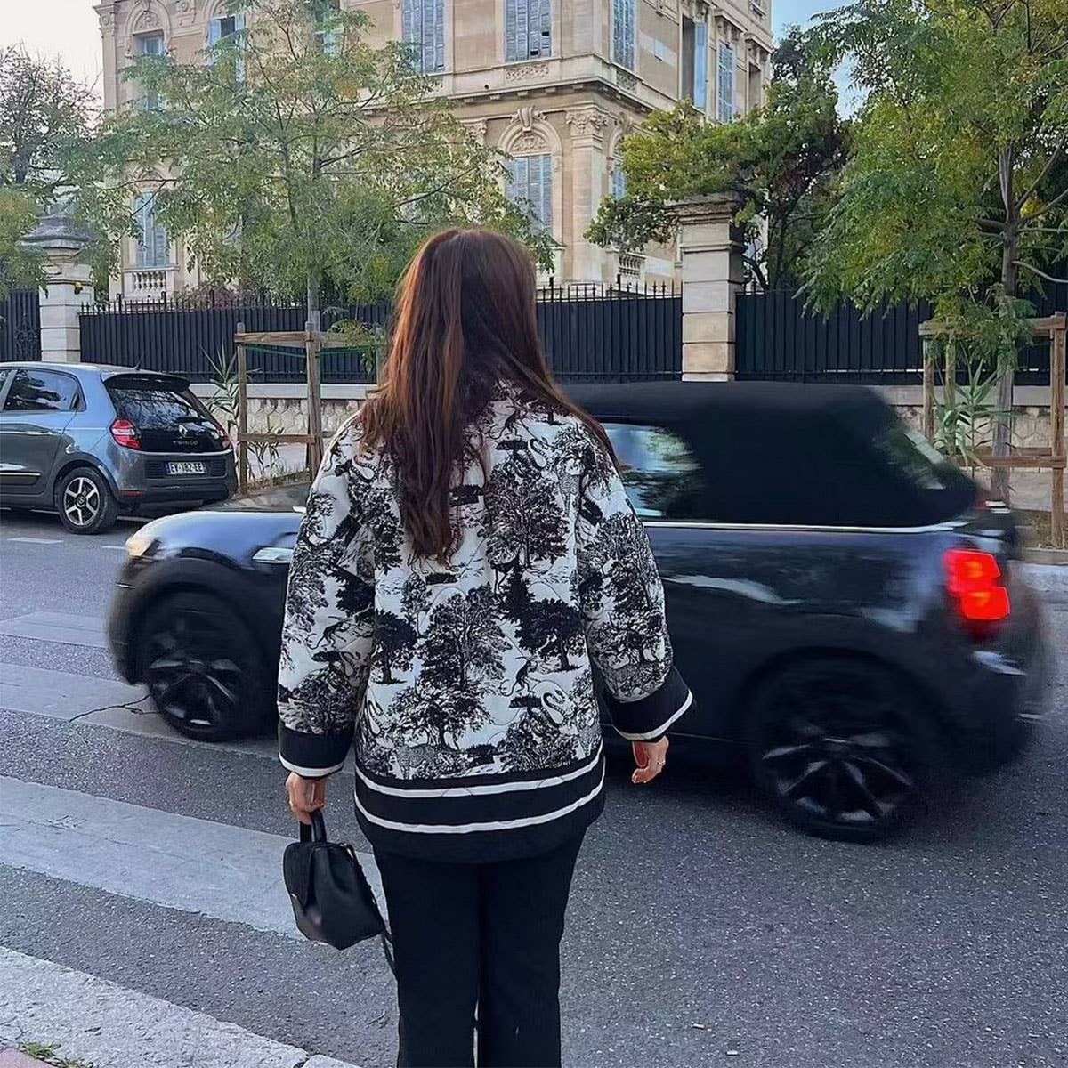 QUILTED JACKET WITH  FLORAL PRINT LAPEL_CWOJA1565