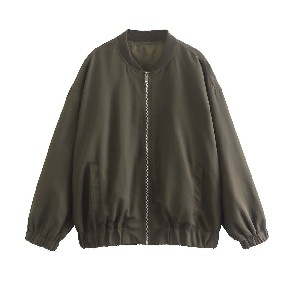 Urban casual loose solid-color pilot jacket coat