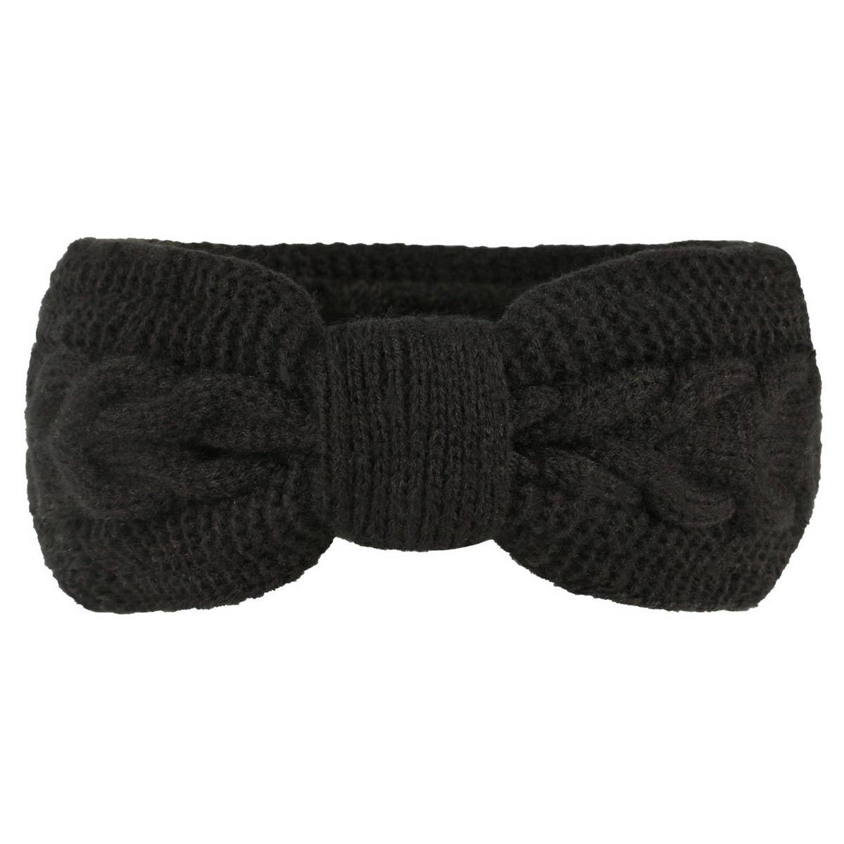 CWMM10071_FLEECE KNIT HEADBAND WITH BOW