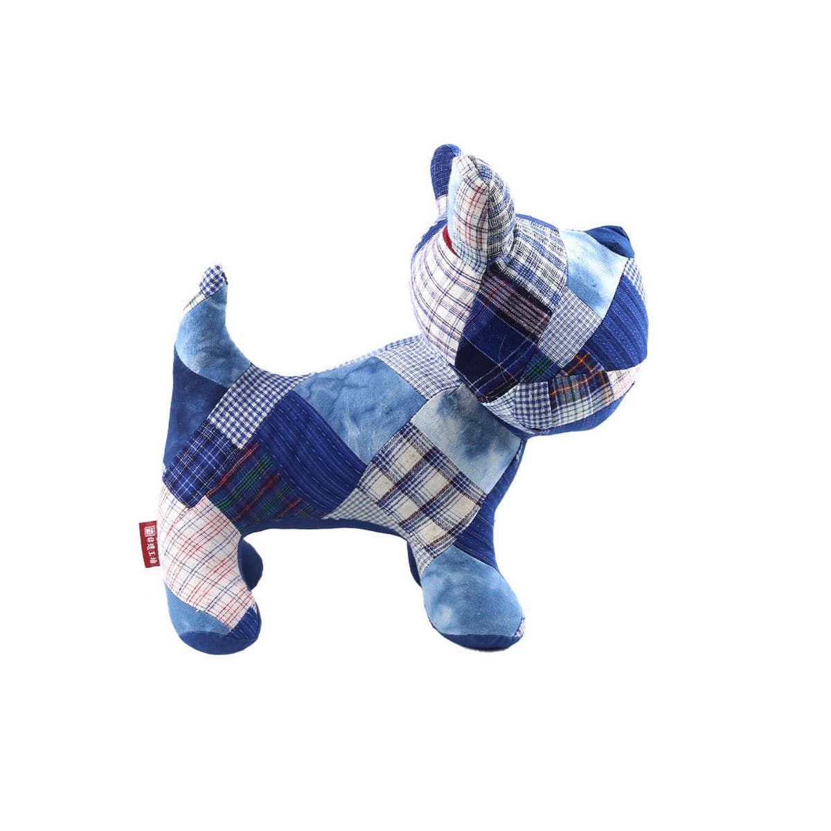 Indigo Dyed Fabric Patchwork Plush Animal Toy