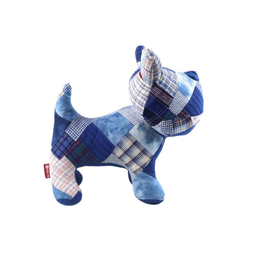 Indigo Dyed Fabric Patchwork Plush Animal Toy
