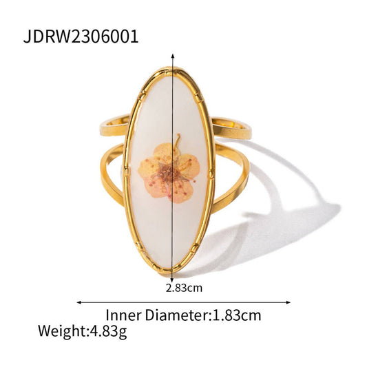 IMMORTAL FLOWER STAINLESS STEEL RINGS FOR WOMEN