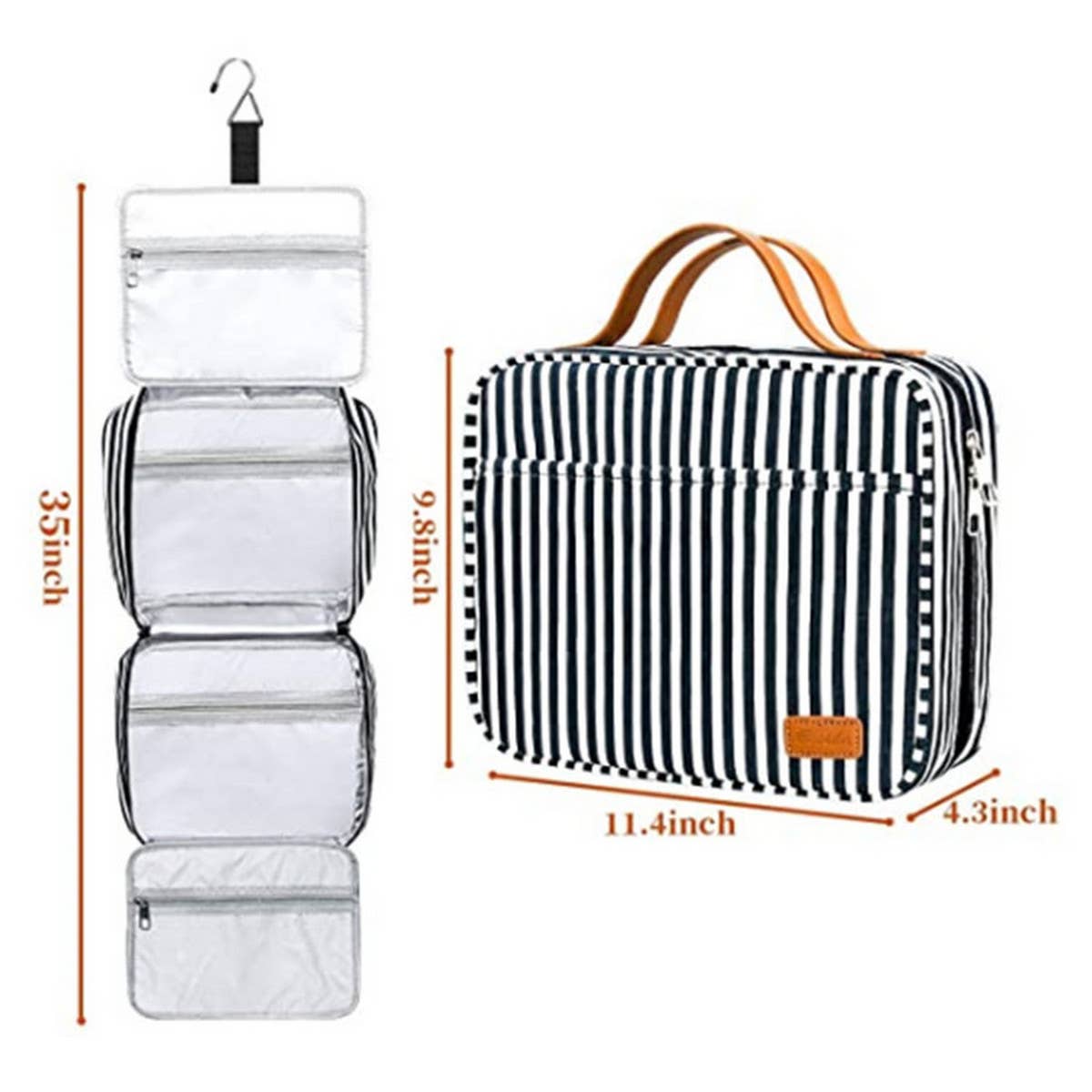 STRIPED WATERPROOF TOILETRY BAG COSMETIC BAG_CWAB2355