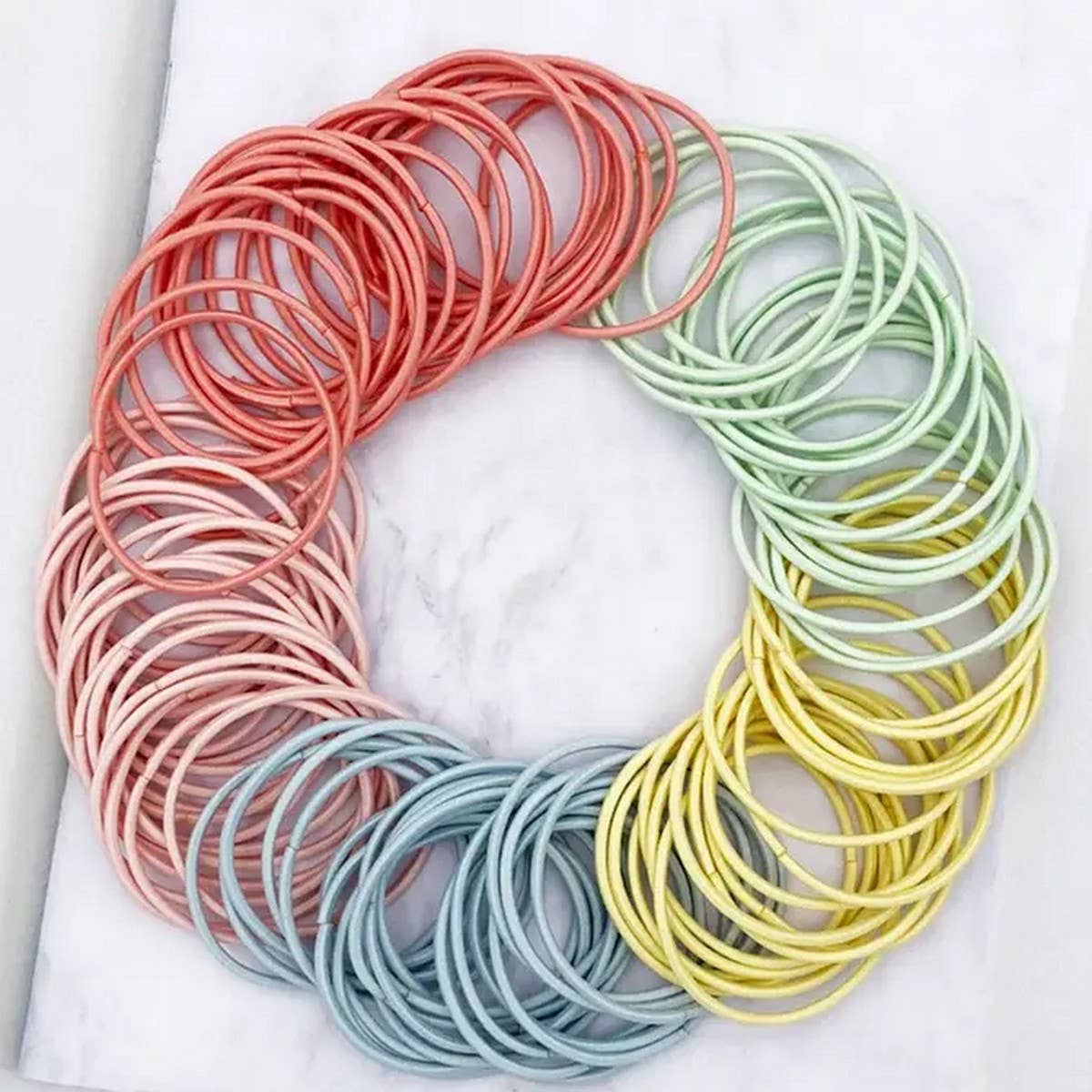 100PCS MULTI COLORED ELASTICS HAIR TIES SCRUNCHIES_CWAHA0136