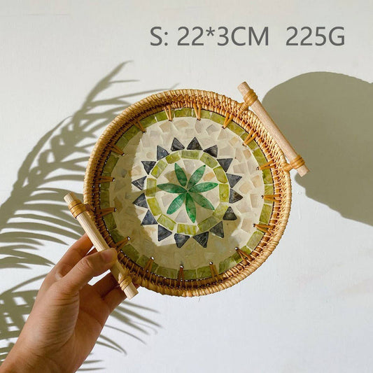 RATTAN SHELL SNACK FRUIT STORAGE BASKET_CWMM4493